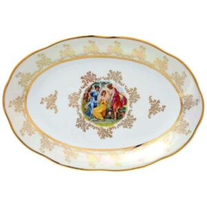 Блюдо овальное Sterne porcelan Мадонна Перламутр 33 см russkii dom