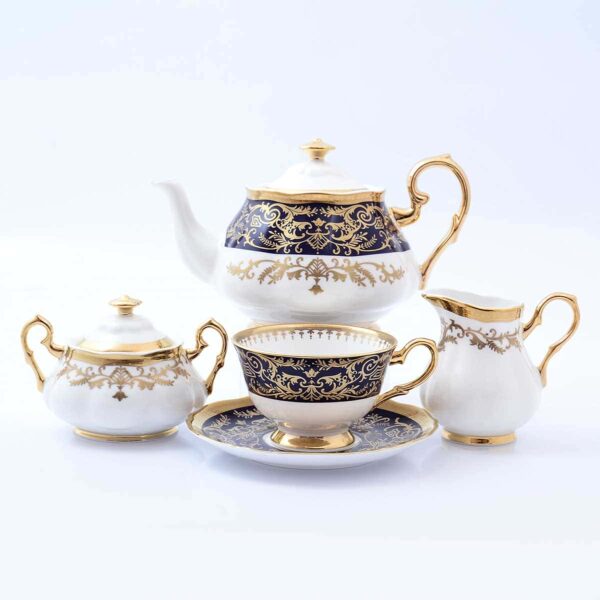Чайный сервиз CLARICE COBALT GOLD Prouna на 6 персон 17 предметов russki dom