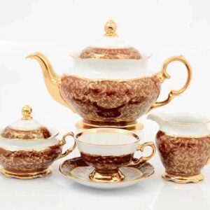 Красный лист Чайный сервиз на 6 персон 17 предметов Sterne porcelan russki dom