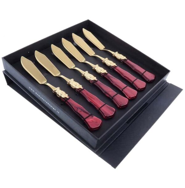 Набор столовых ножей для рыбы domus ginevra gold (6 шт) 44892 russki dom