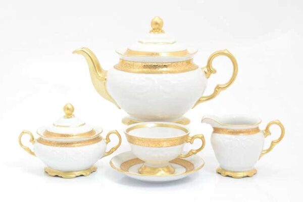 Матовая лента Чайный сервиз на 6 персон 17 предметов Sterne porcelan russki dom