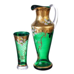Набор графин и стаканы AS Crystal Матовая полоса зеленый 7 предметов russki dom
