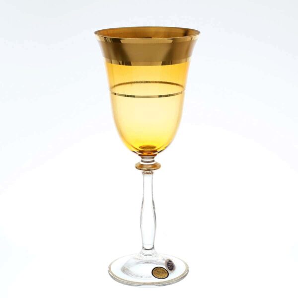 Набор бокалов для вина Star Crystal Смальта Анжела Янтарный 250мл (6 шт) russki dom