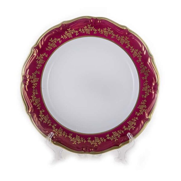 Набор тарелок 25см.6шт."Барокко Красный" Bavarian Porcelain russki dom