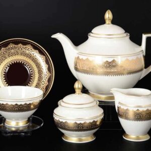 AGADIR BROWN Gold Чайный сервиз на 6 персон 17 предметов Falken russki dom