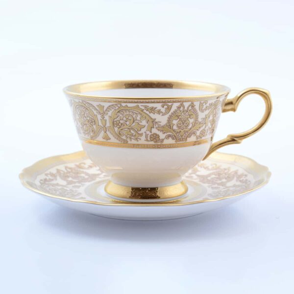 Набор чайных пар 220мл Golden Romance Cream Gold Prouna (6 пар) russki dom