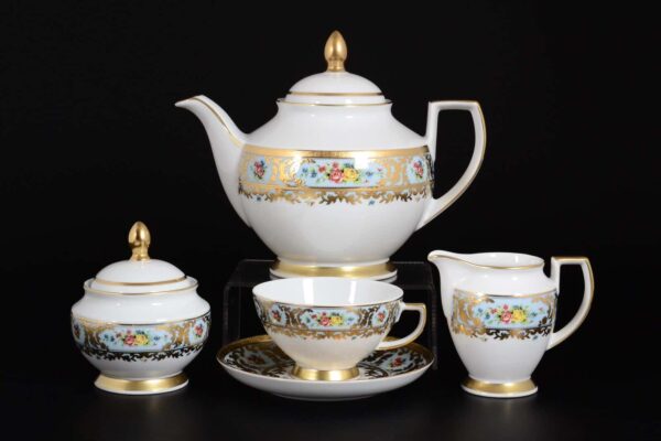 Чайный сервиз Falkenporzellan Vienna blue gold 6 персон 15 предметов russki dom
