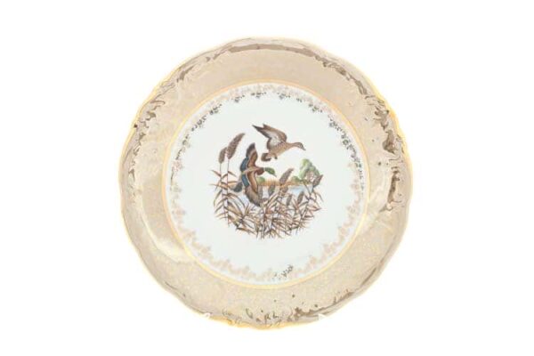 Охота Бежевая Блюдо круглое 30 см Sterne porcelan russkii dom
