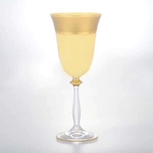 Анжела Матовая полоса AS Crystal желтый Набор бокалов для вина 250 мл (6 шт) russki dom