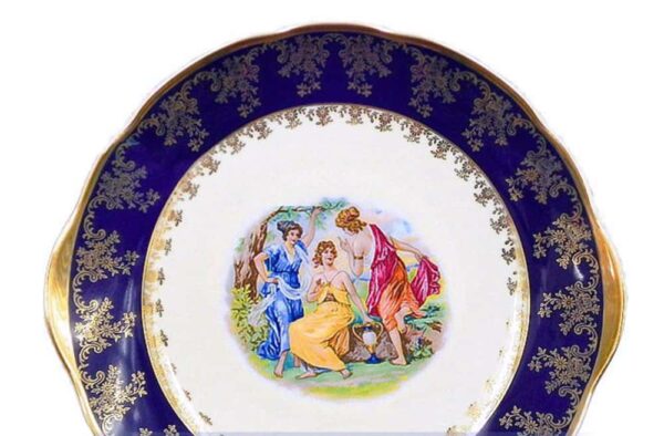 Тарелка для торта 27 см Мэри- Энн Мадонна Кобальт Leander russki dom