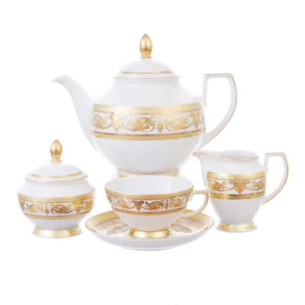 Чайный сервиз Falkenporzellan Imperial White Gold 6 персон 17 предметов russki dom