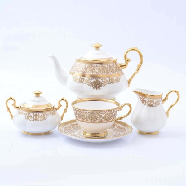 Чайный сервиз GOLDEN ROMANCE CREAM Gold Prouna на 6 персон 17 предметов russki dom