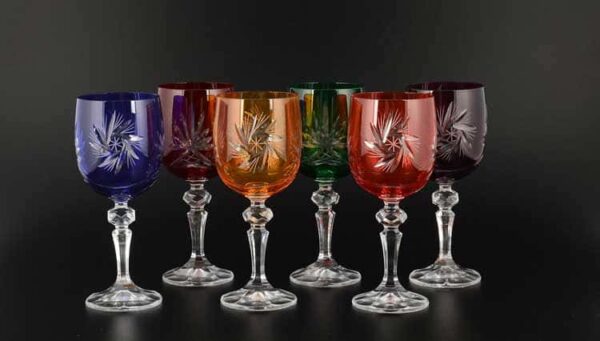 Цветной хрусталь Набор бокалов для вина 220 мл (6 шт) russki dom
