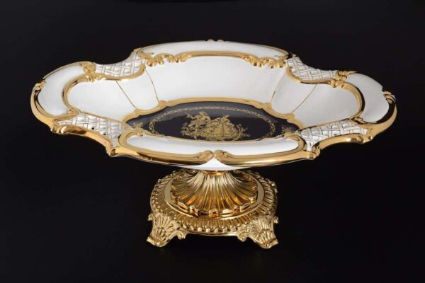 Конфетница 46 см Ceramiche White gold Bruno Costenaro russki dom