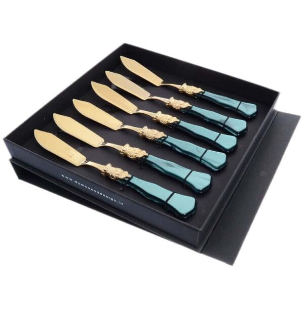 Набор столовых ножей для рыбы domus ginevra gold (6 шт) 44891 russki dom
