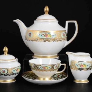 VIENNA SELADON GOLD Чайный сервиз на 6 персон 9 предметов FalkenPorzellan russki dom