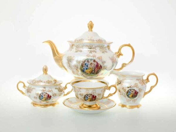 Мадонна Перламутр Чайный сервиз на 6 персон 17 предметов Sterne porcelan russki dom