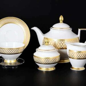 VALENCIA CREME GOLD Чайный сервиз Falkenporzellan на 6 персон 15 предметов russki dom