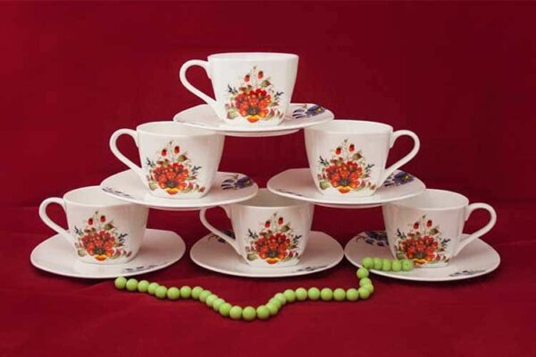 Варвара Костяной фарфор АККУ набор чайных пар на 6 перс. russki dom