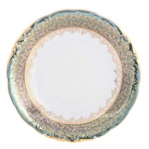 Блюдо круглое Sterne porcelan Зеленый лист 30 см russkii dom