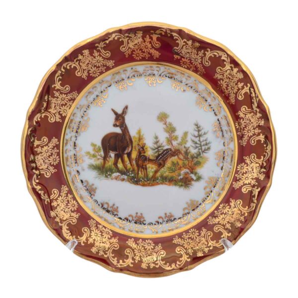 Набор тарелок Repast Охота красная Мария-тереза 17см (6 шт) 56100 russki dom