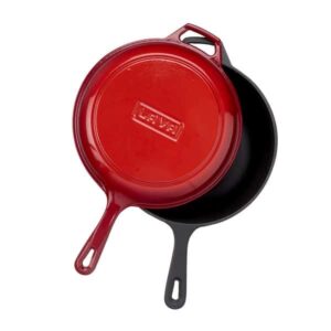 Чугунная сковорода LAVA Red с крышкой COMBO 2