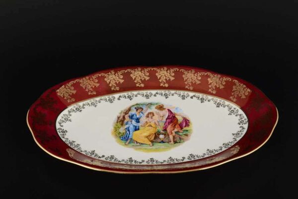Блюдо овальное 32 см Красная Мадонна Royal Porcelain russkii dom
