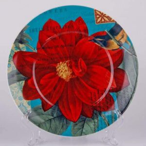 Красный цветок  Тарелка из керамики Waechtersbach 21 см russki dom