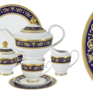 Чайный сервиз Императорский (кобальт) 42 предмета на 12 персон Midori Китай russki dom