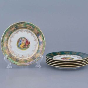 Зеленая Мадонна AL Набор тарелок Royal Porcelain 19 см из 6 штук russki dom