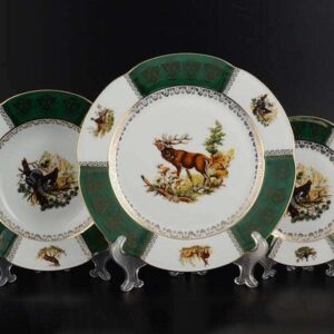 Болеро Охота Зеленая Набор тарелок Royal Porcelain 18 предметов russki dom
