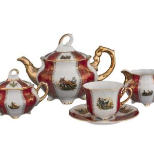 Болеро Охота Красная Чайный сервиз Royal Porcelain на 6 персон 17 предметов russki dom