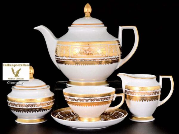 Diadem Creme Gold Чайный сервиз FalkenPorzellan на 6 персон 17 предметов russki dom