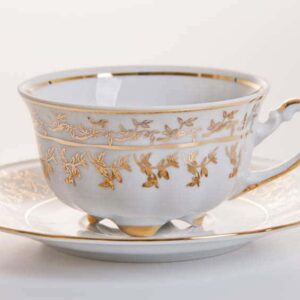 Мария - Лист белый Набор для чая (чашка 200мл+блюдце) на 6персон russki dom