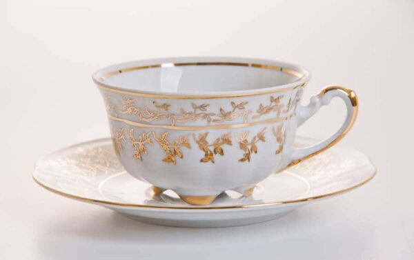 Мария - Лист белый Набор для чая (чашка 200мл+блюдце) на 6персон russki dom