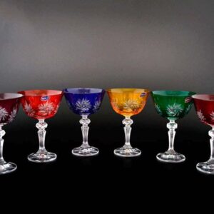 Набор бокалов для мартини 180 мл Цветной хрусталь Bohemia Crystal russki dom