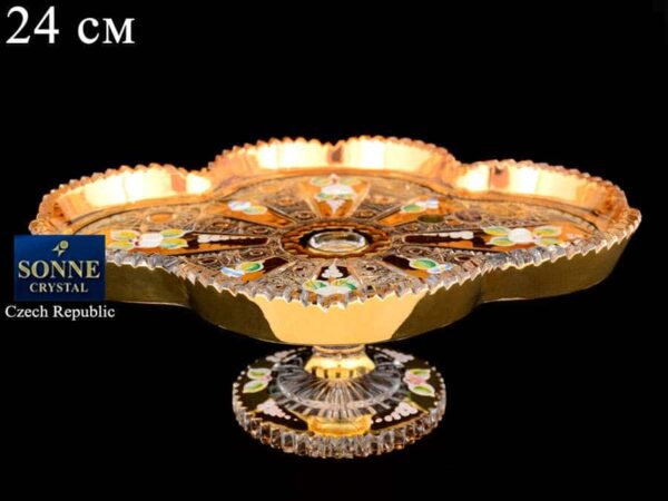 Sonne Crystal Золото Рулетница 24 см из хрусталя на ножке russki dom