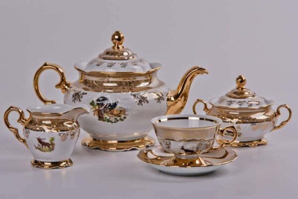 Охота медовая Чайный сервиз Bavarian Porcelain 15 предметов russki dom