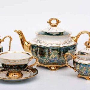 Лист зеленый Чайный сервиз Bavarian Porcelain 15 предметов russki dom