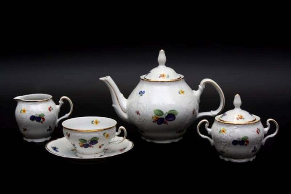 Бернадот Слива Чайный сервиз 15 предметов из фарфора russki dom