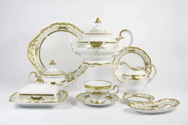 Симфония Золотая Чайный сервиз Weimar Porcelain 54 предмета russki dom
