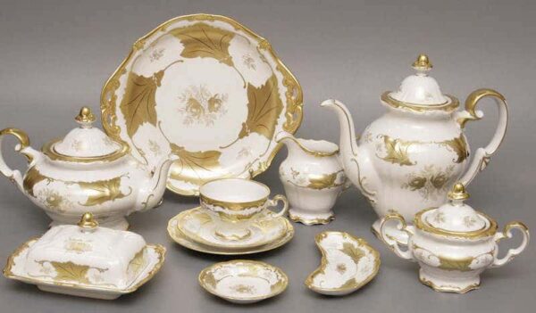 Кленовый лист белый Чайный сервиз Weimar Porcelain 21 предмет russki dom