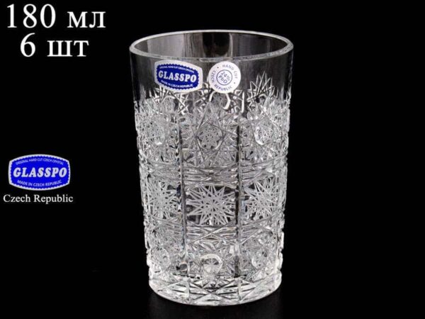 Glasspo  Набор стаканов для воды 180 мл из хрусталя russki dom