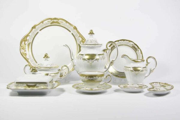 Симфония Золотая Чайный сервиз Weimar Porcellan 54 предметa russki dom