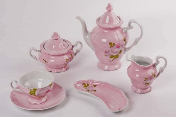 Алвин розовый Чайный сервиз Weimar Porcellan 16 предметов russki dom