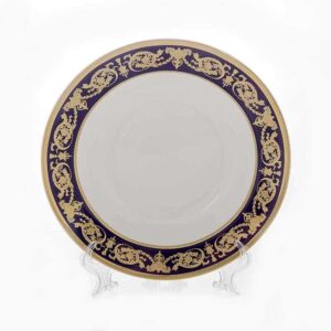 Александрия Кобальт/зол. Набор тарелок Bavarian Porcelain 23 см. 6 шт. глубокие russki dom