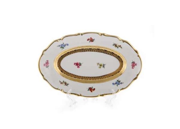 Блюмен Лента Золотая Селедочница Bavarian Porcelain 23 см russki dom
