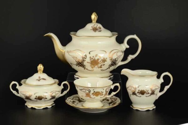 Чайный сервиз Royal Porcelain на 6 персон 17 предметов слоновая кость russki dom