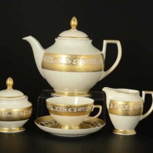 C-Creаm Royal Gold Чайный сервиз FalkenPorzellan на 6 персон 17 предметов russki dom