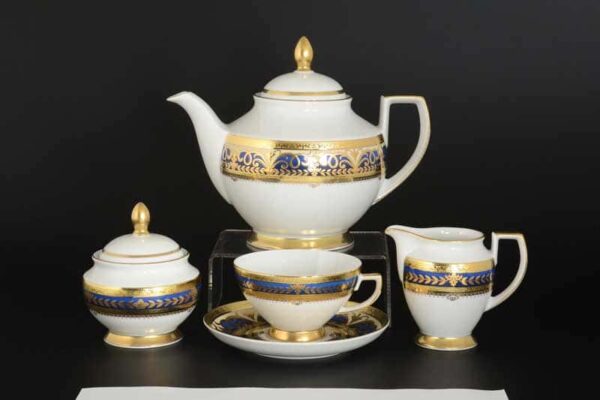 Arabesque BLUE Gold Чайный сервиз FalkenPorzellan на 6 персон 17 предметов russki dom